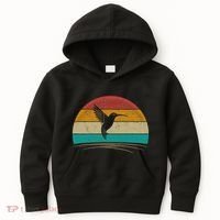 Retro Hummingbird Bird Watching Bird Hummingbird Lover Kids Hoodie thumb 0