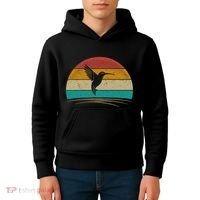Retro Hummingbird Bird Watching Bird Hummingbird Lover Kids Hoodie thumb 4