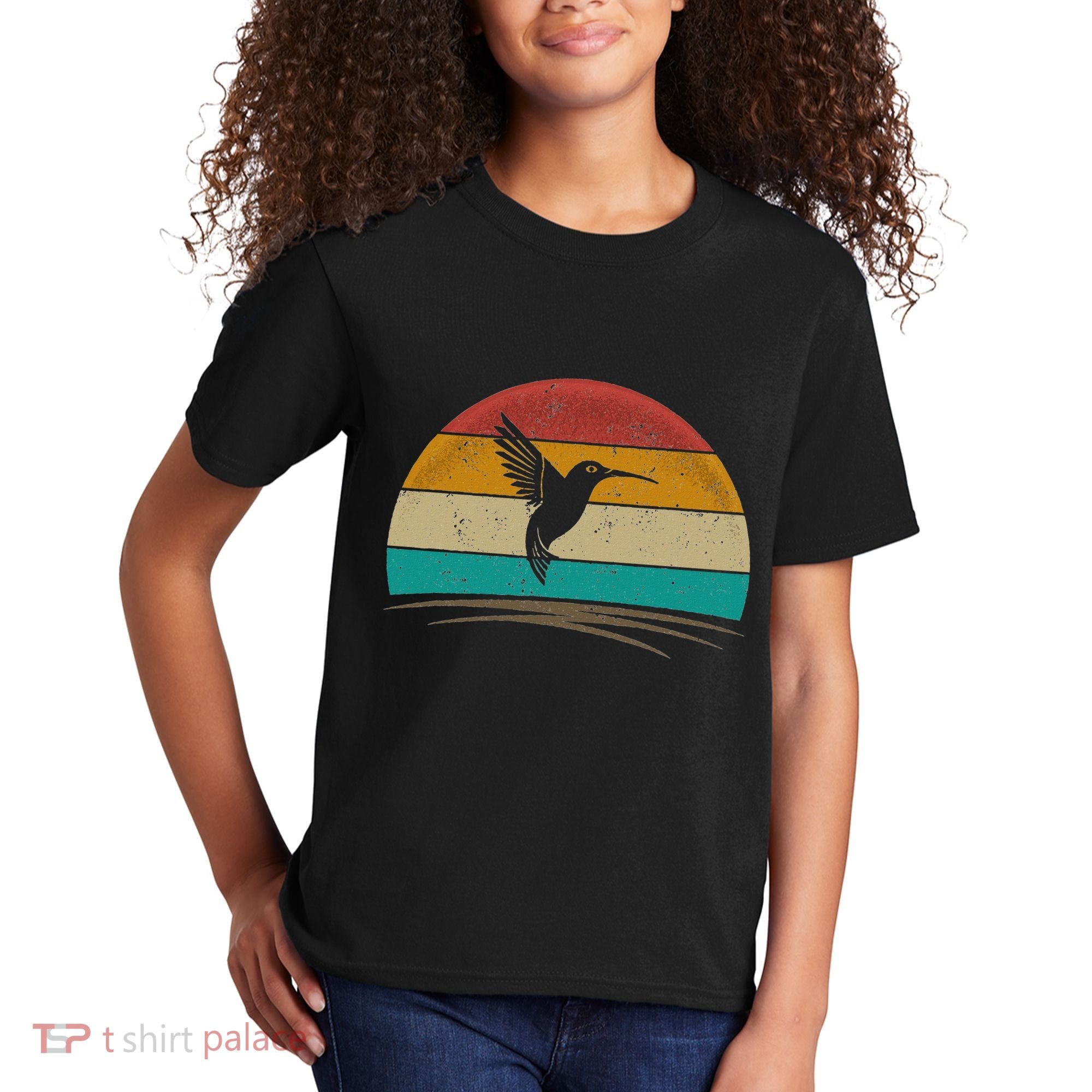 Retro Hummingbird Bird Watching Bird Hummingbird Lover Kids T-Shirt