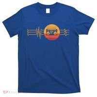 Retro Heartbeat Boombox Music Player Lifeline Vintage Music Gift T-Shirt thumb 0