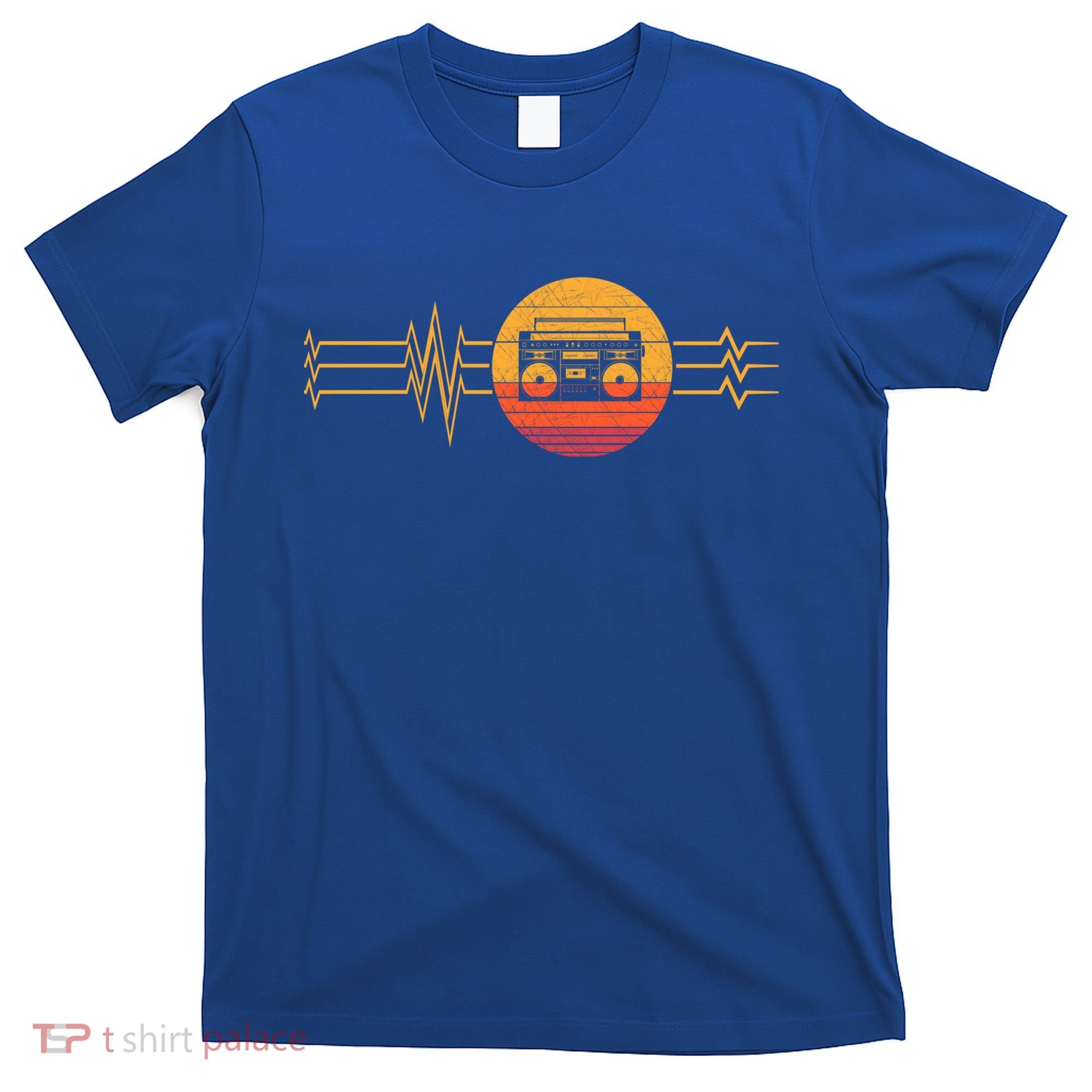 Retro Heartbeat Boombox Music Player Lifeline Vintage Music Gift T-Shirt