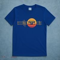 Retro Heartbeat Boombox Music Player Lifeline Vintage Music Gift T-Shirt thumb 5