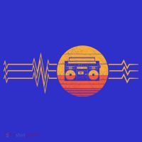 Retro Heartbeat Boombox Music Player Lifeline Vintage Music Gift T-Shirt thumb 7