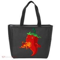 Red Hot Chilli Pepper With Flame Tote Bag thumb 0