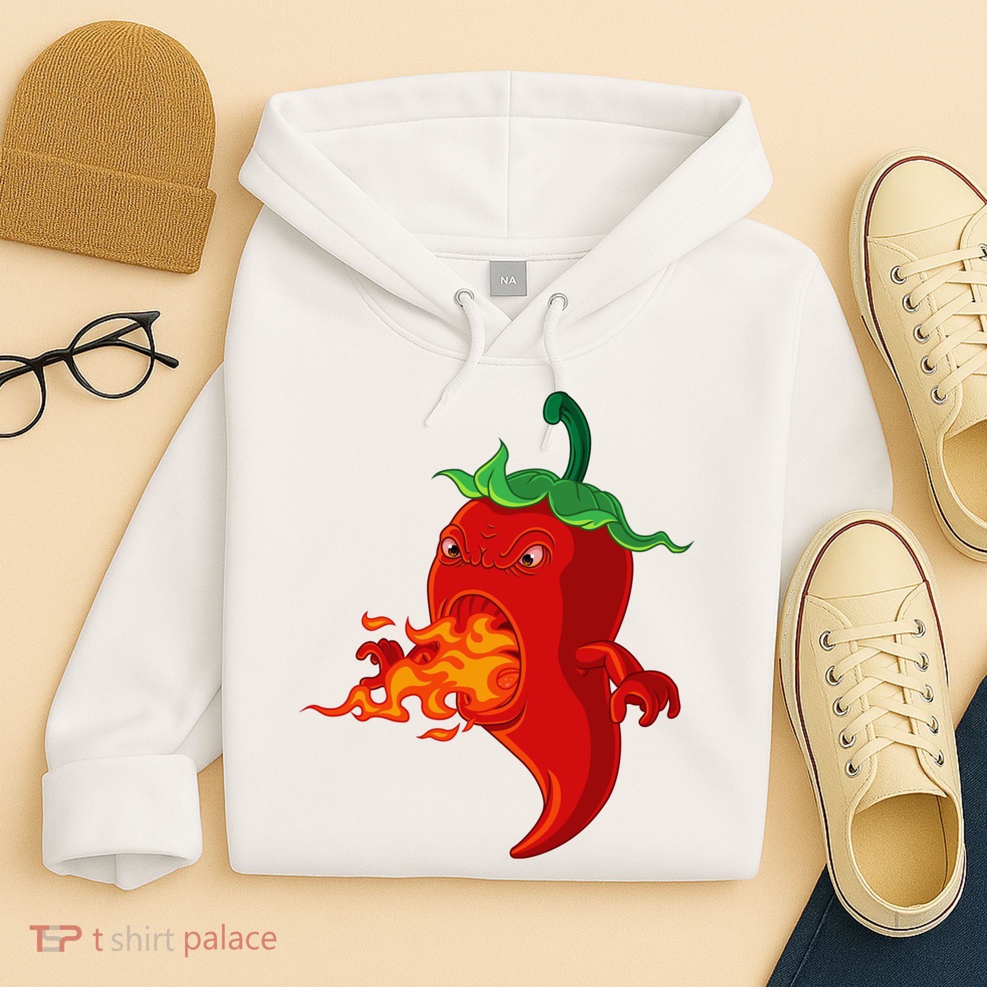 Red Hot Chilli Pepper With Flame Hoodie