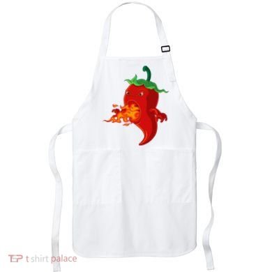 Red Hot Chilli Pepper With Flame Apron