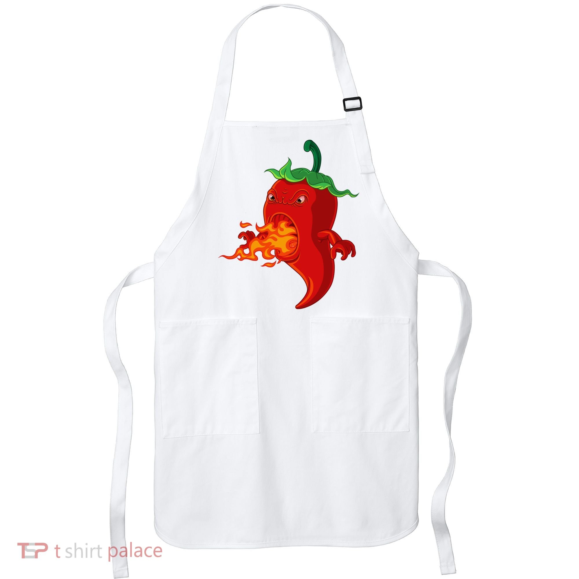 Red Hot Chilli Pepper With Flame Apron
