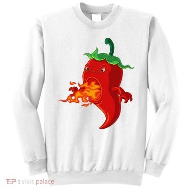 Red Hot Chilli Pepper With Flame Sweatshirt