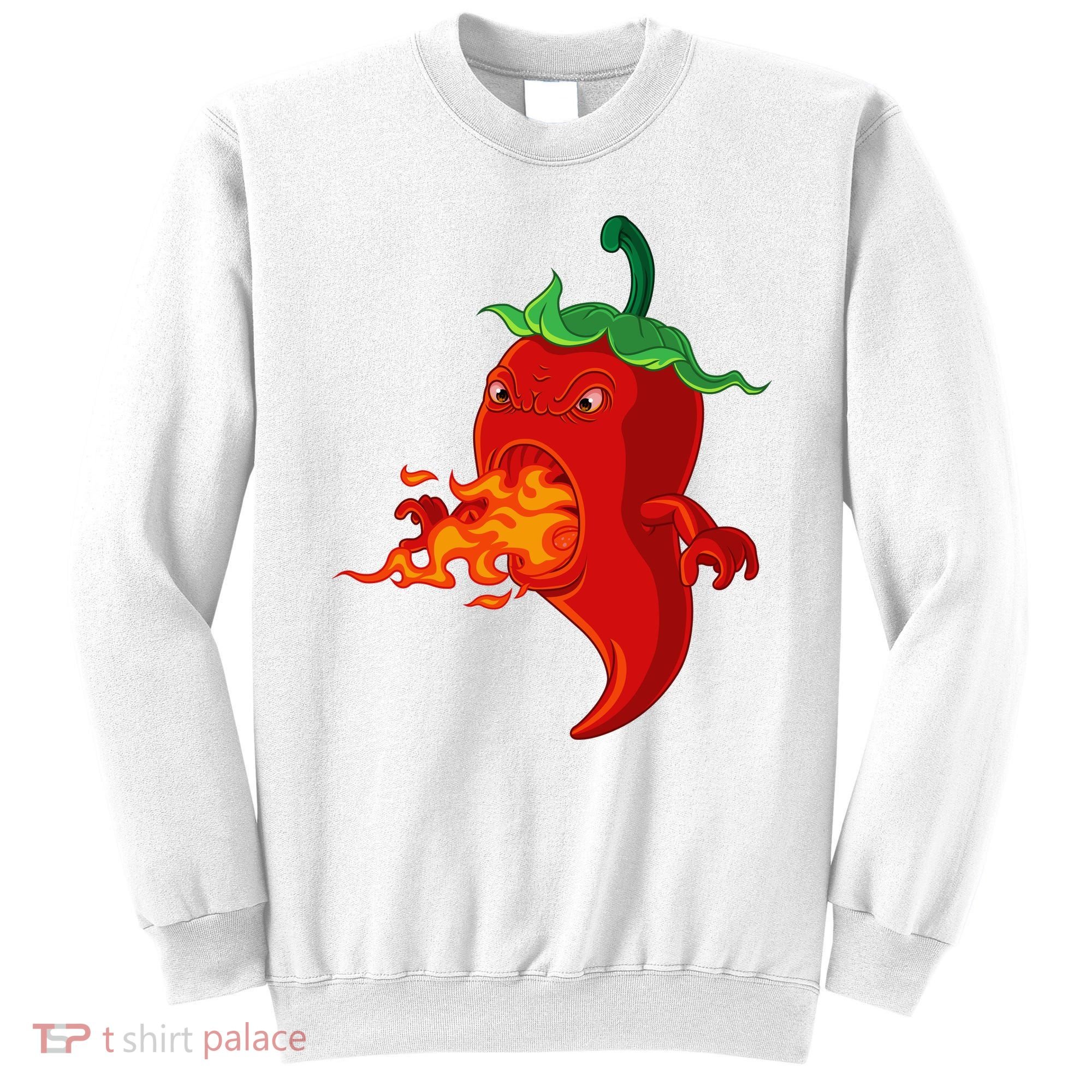 Red Hot Chilli Pepper With Flame Sweatshirt