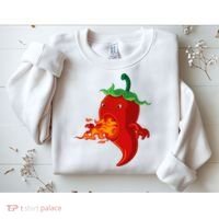 Red Hot Chilli Pepper With Flame Sweatshirt thumb 2