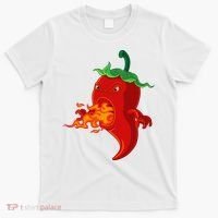 Red Hot Chilli Pepper With Flame T-Shirt thumb 0