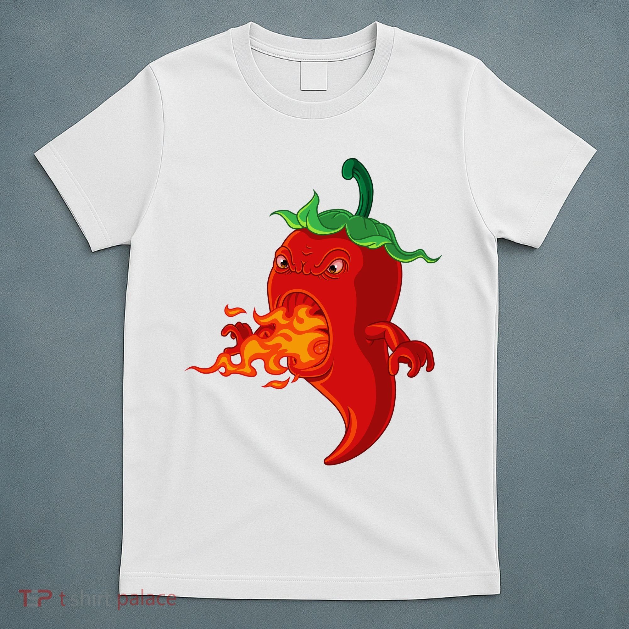 Red Hot Chilli Pepper With Flame T-Shirt