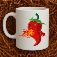 Red Hot Chilli Pepper With Flame Coffee Mug thumb 2