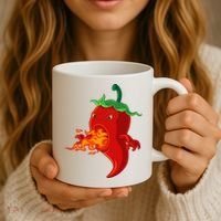 Red Hot Chilli Pepper With Flame Coffee Mug thumb 3
