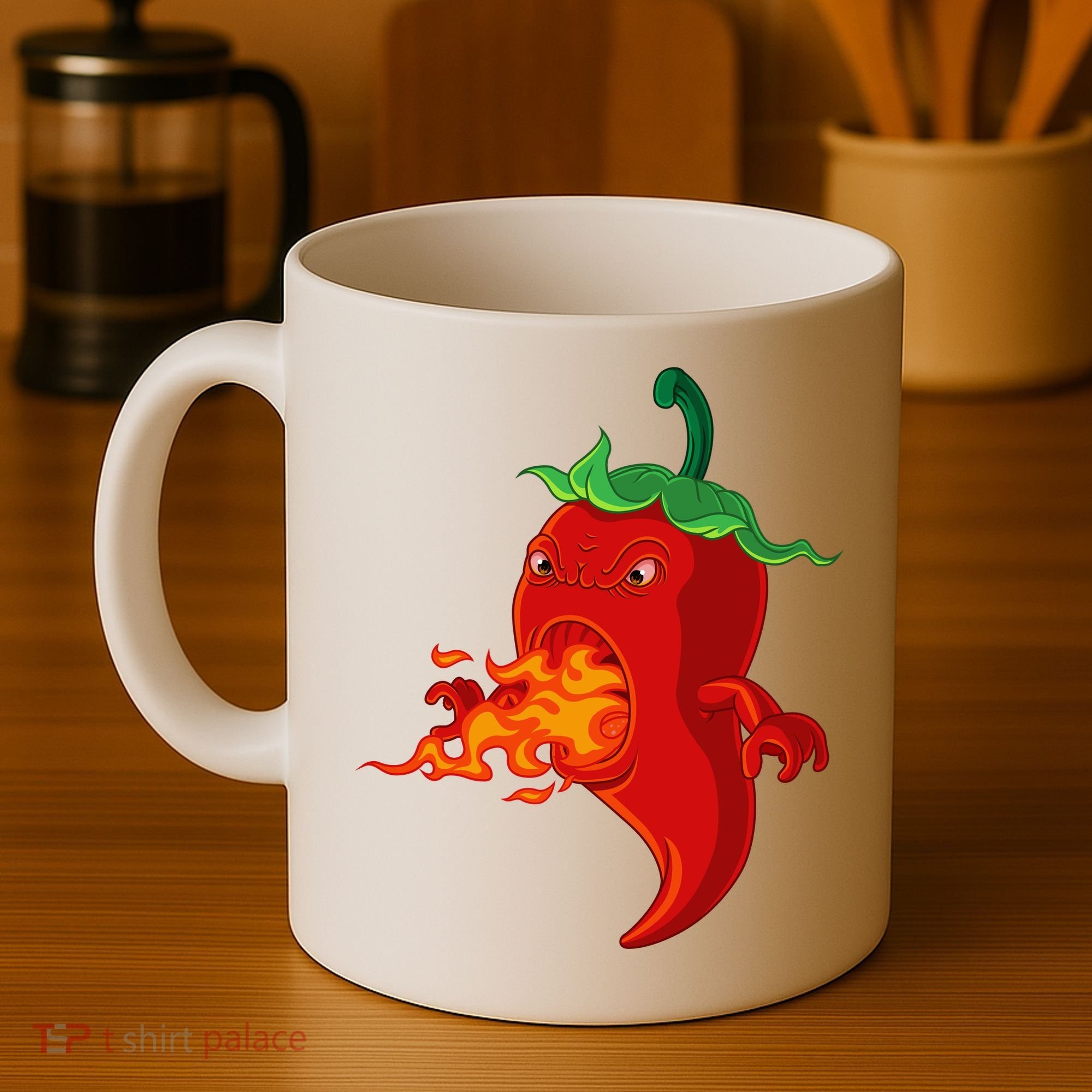 Red Hot Chilli Pepper With Flame Coffee Mug