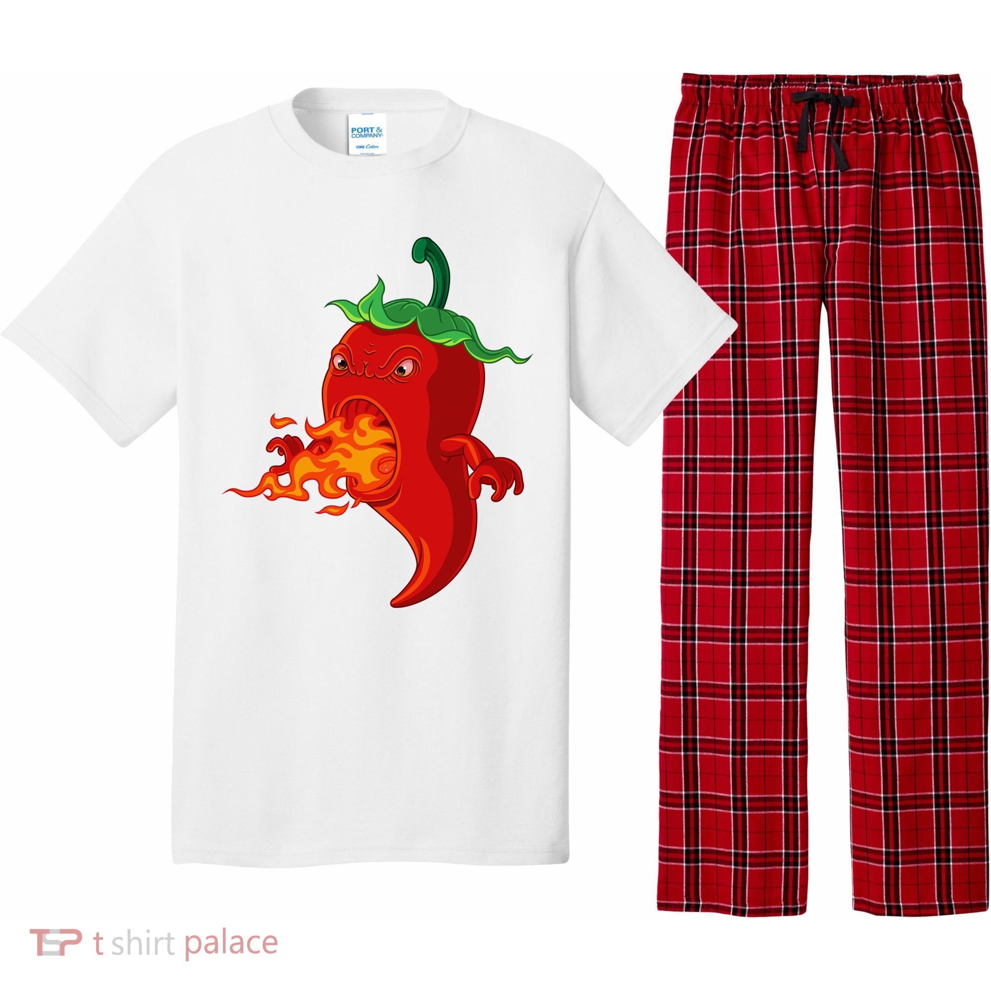 Red Hot Chilli Pepper With Flame Pajama Set
