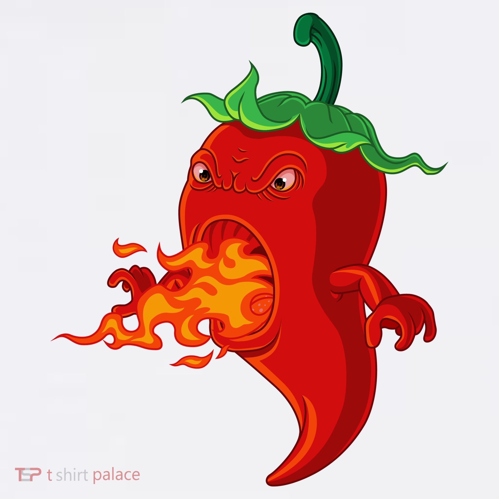 Red Hot Chilli Pepper With Flame Polo