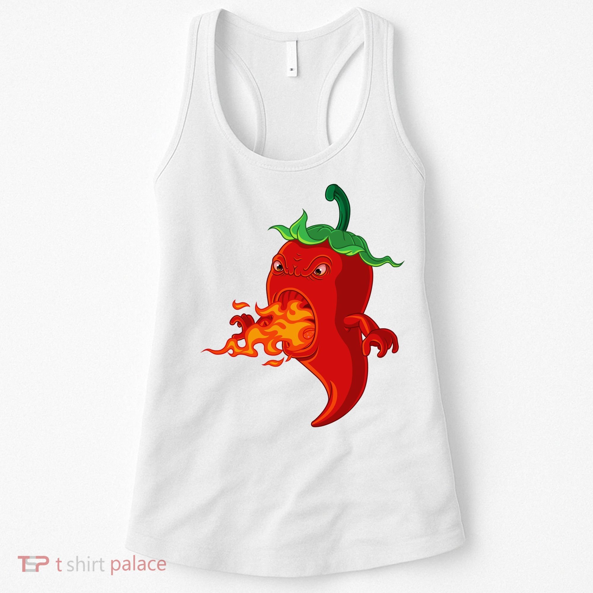Red Hot Chilli Pepper With Flame Women's Tank Top