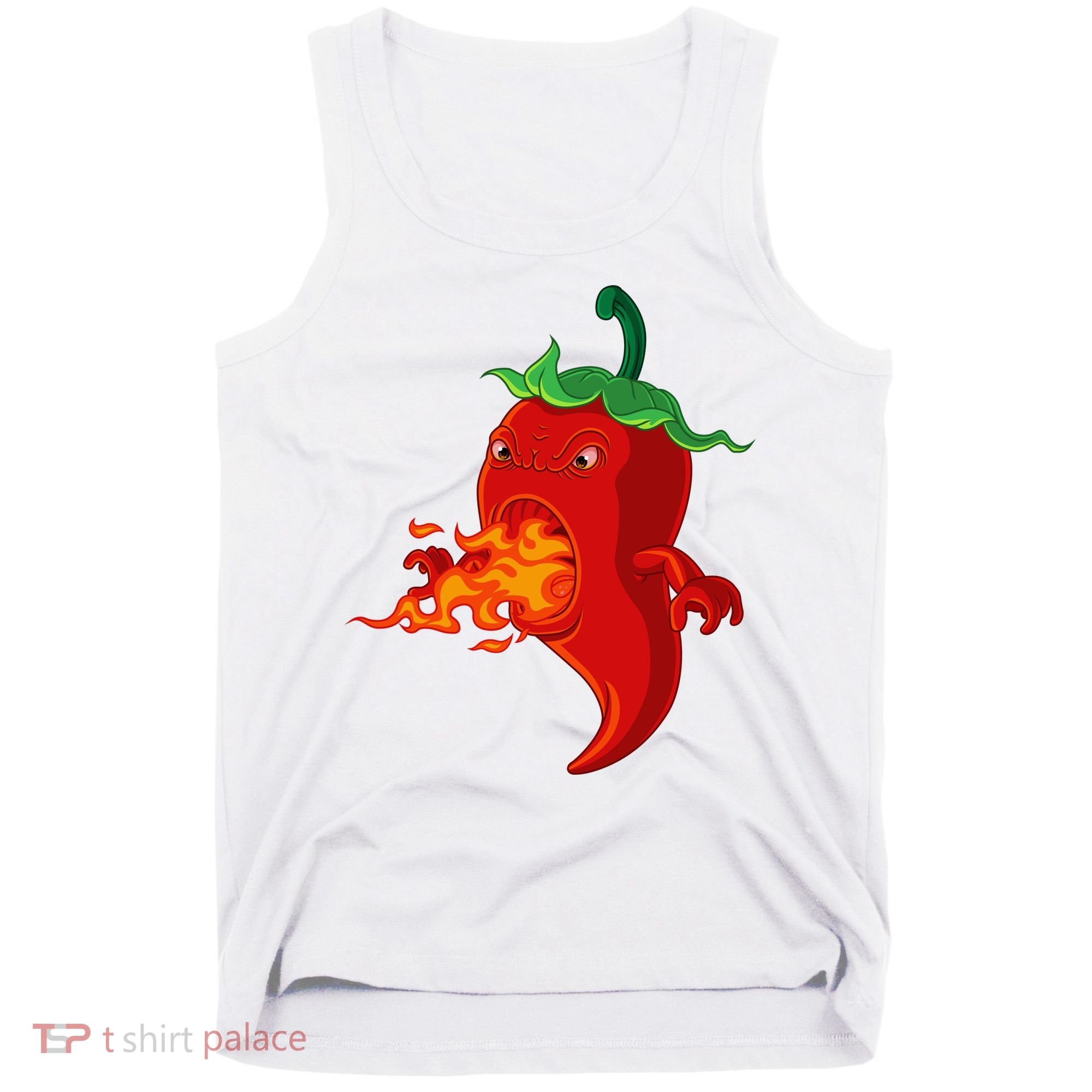 Red Hot Chilli Pepper With Flame Tank Top