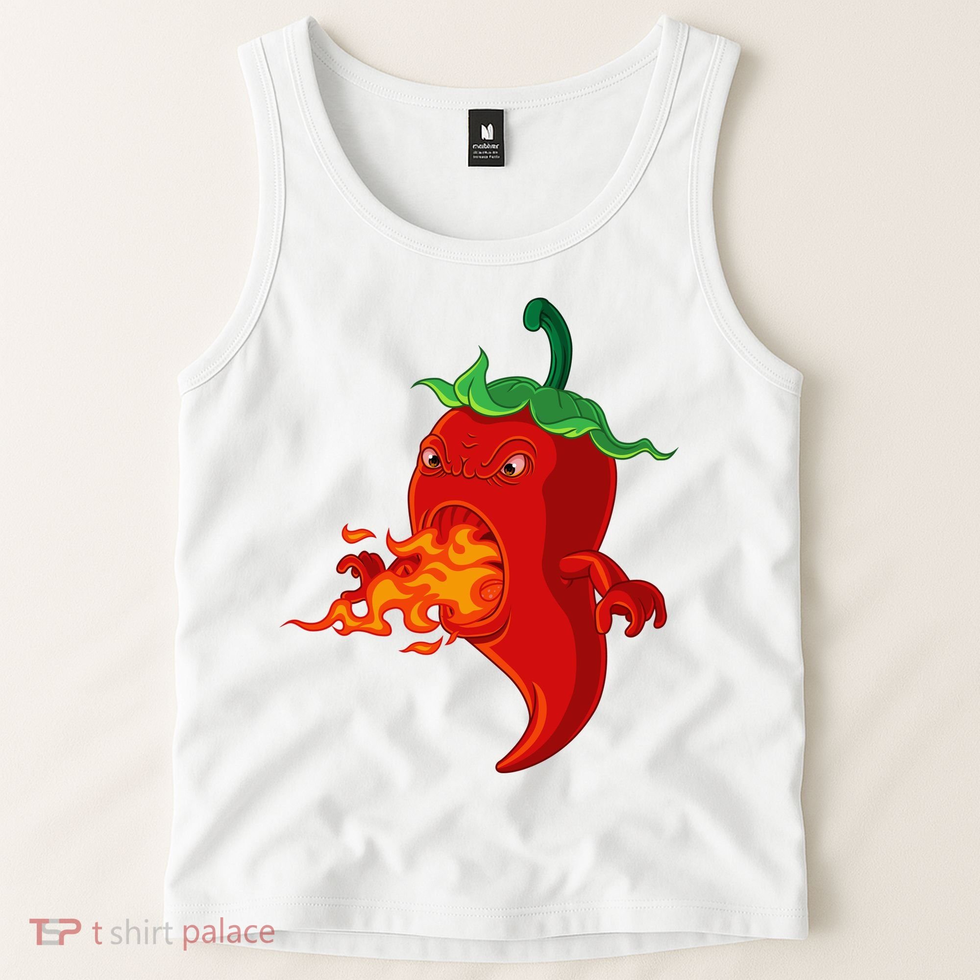 Red Hot Chilli Pepper With Flame Tank Top