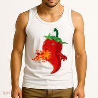 Red Hot Chilli Pepper With Flame Tank Top thumb 3