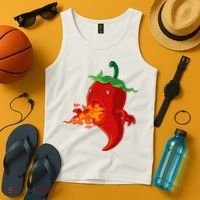 Red Hot Chilli Pepper With Flame Tank Top thumb 4