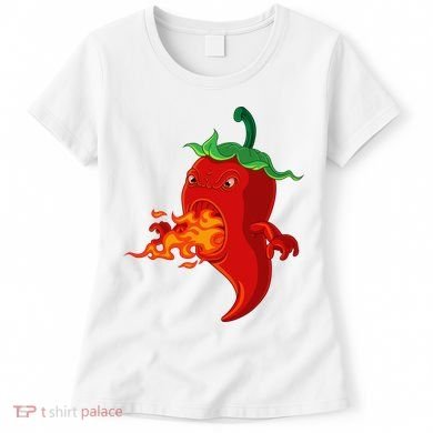 Red Hot Chilli Pepper With Flame Women's T-Shirt