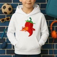 Red Hot Chilli Pepper With Flame Kids Hoodie thumb 2