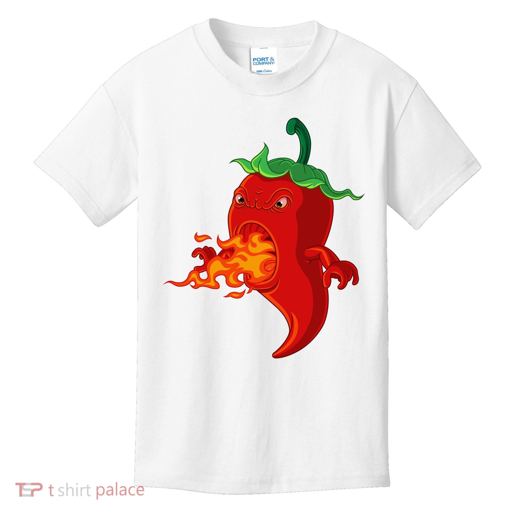 Red Hot Chilli Pepper With Flame Kids T-Shirt