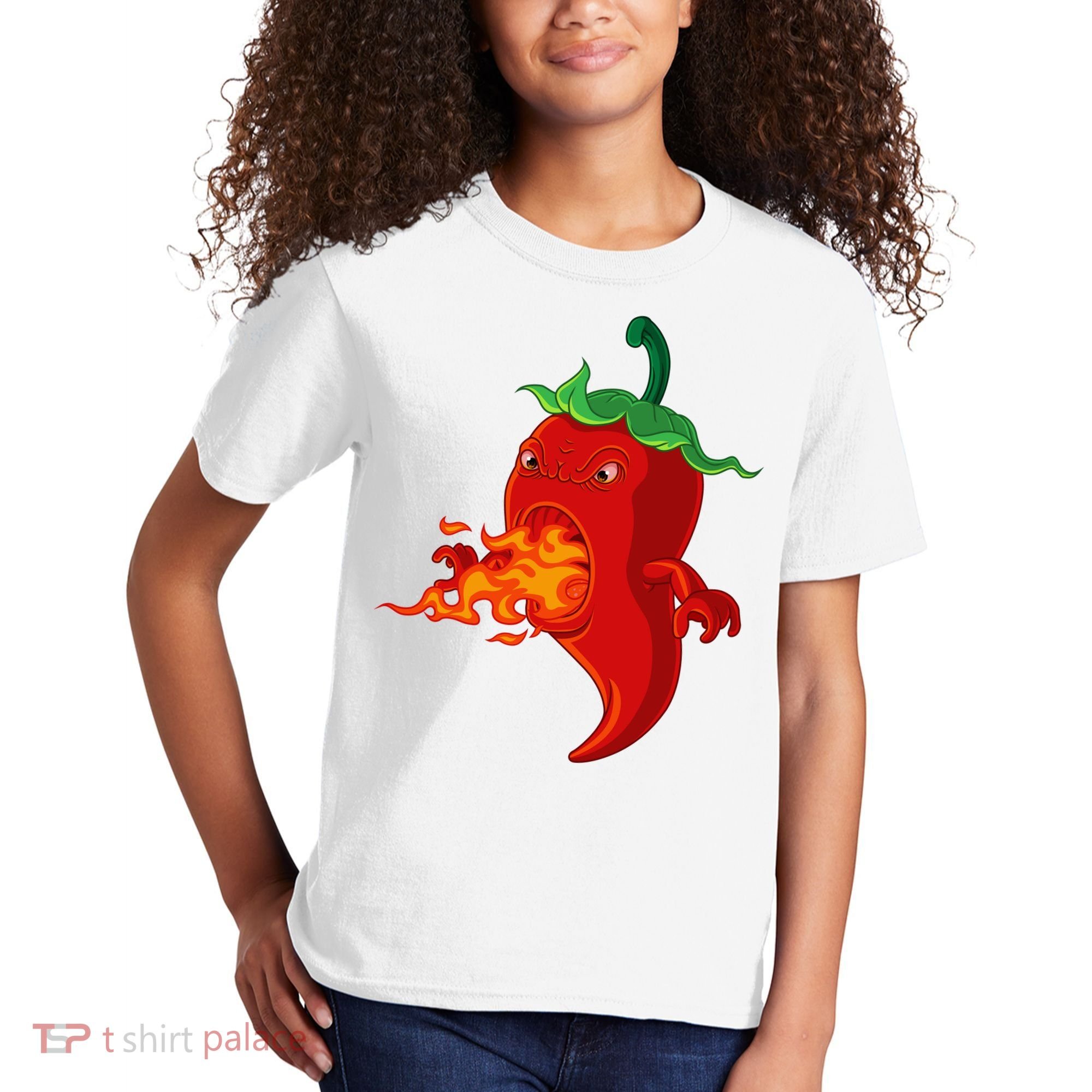 Red Hot Chilli Pepper With Flame Kids T-Shirt