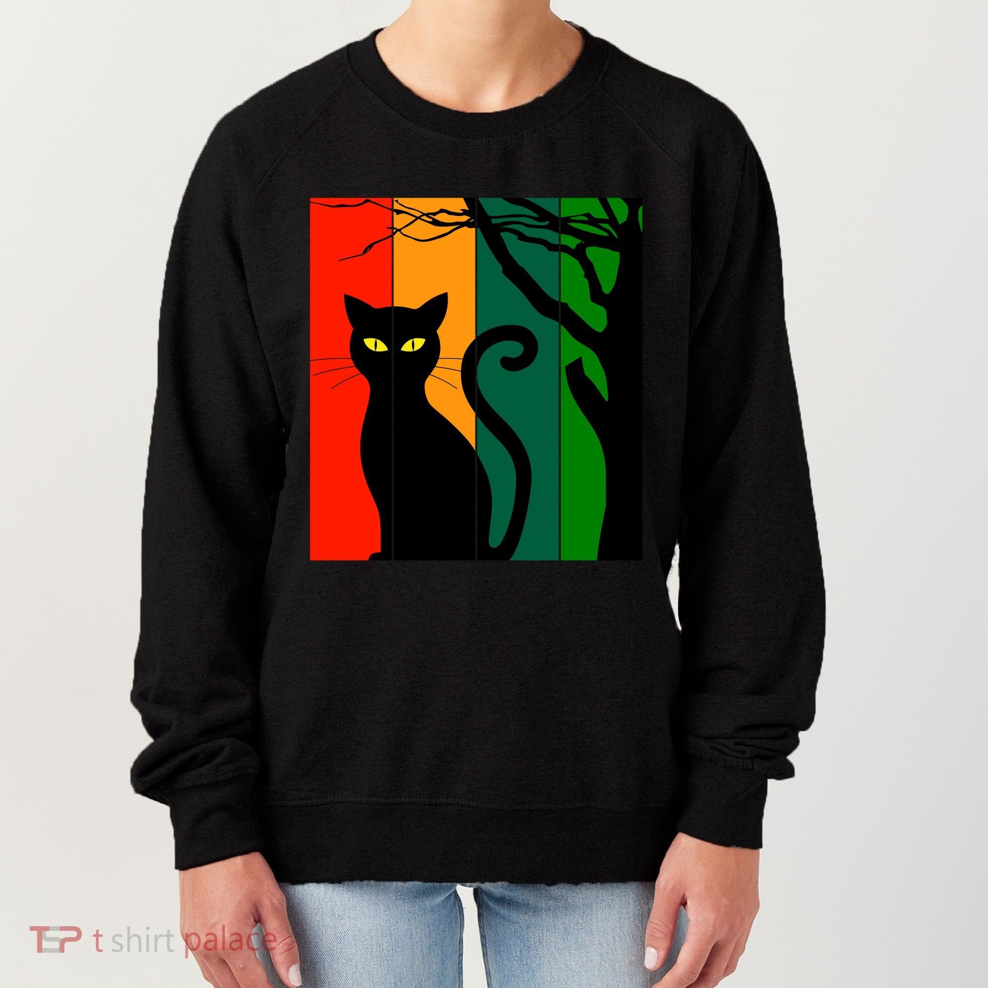 Retro Halloween Cat Women's Sweatshirt