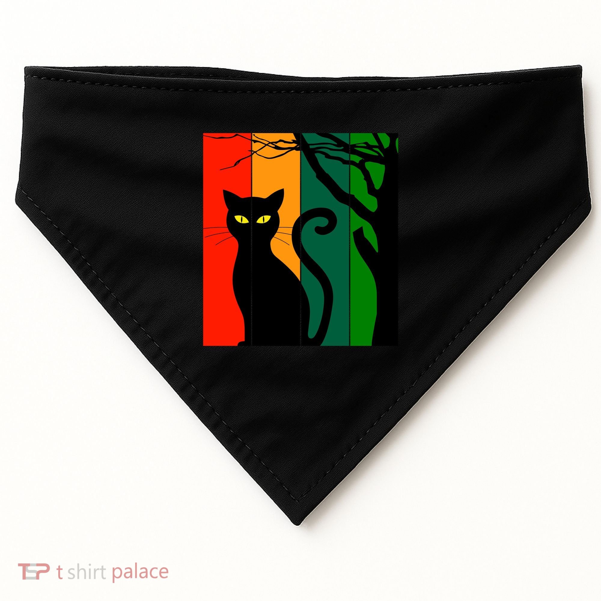 Retro Halloween Cat USA-Made Doggie Bandana