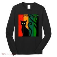Retro Halloween Cat Long Sleeve Shirt thumb 0