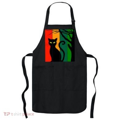 Retro Halloween Cat Apron
