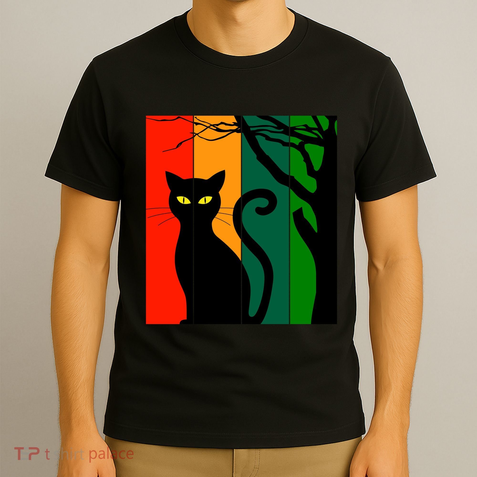 Retro Halloween Cat T-Shirt
