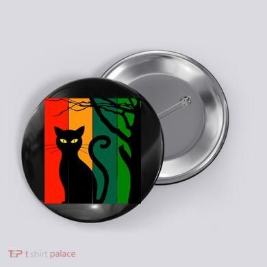 Retro Halloween Cat Button