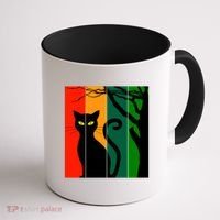 Retro Halloween Cat Coffee Mug thumb 1