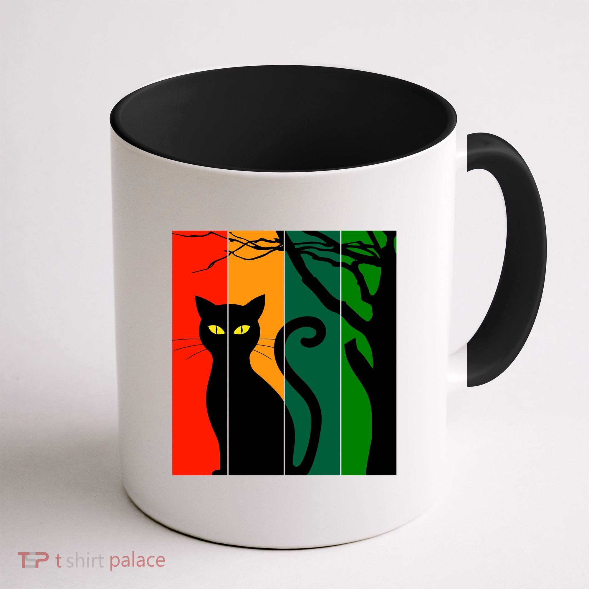 Retro Halloween Cat Coffee Mug