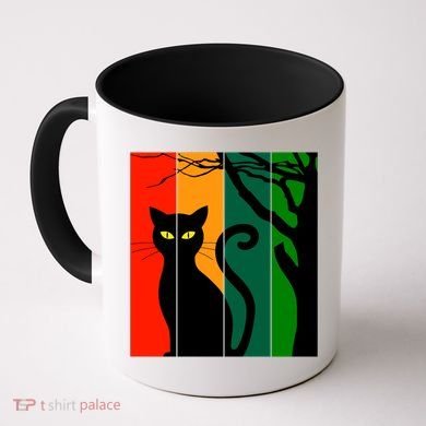 Retro Halloween Cat Coffee Mug