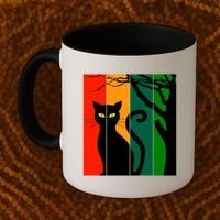 Retro Halloween Cat Coffee Mug thumb 2