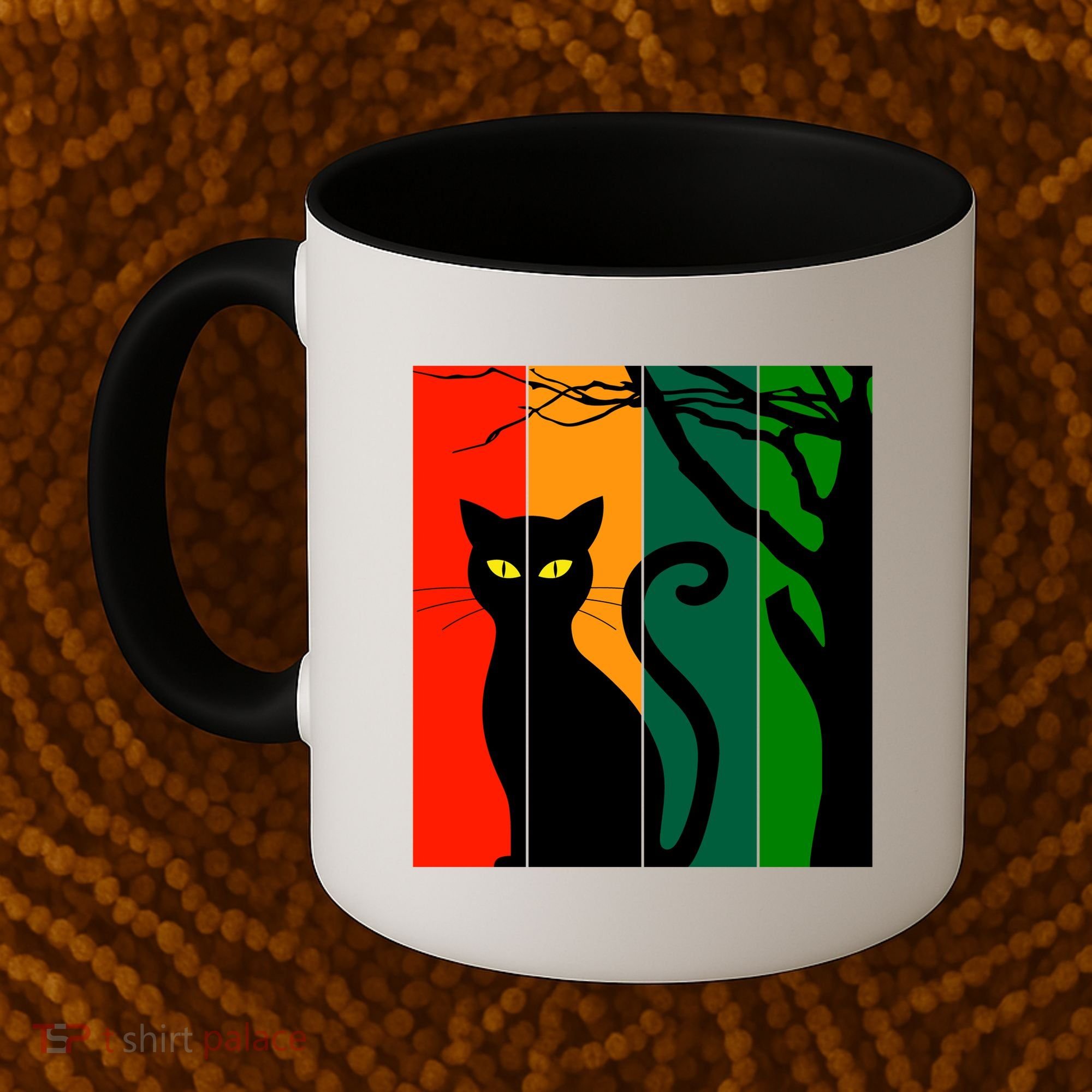 Retro Halloween Cat Coffee Mug