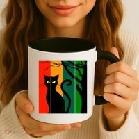 Retro Halloween Cat Coffee Mug thumb 3