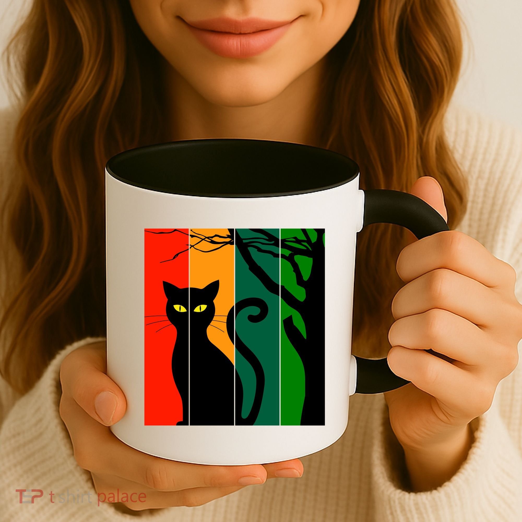 Retro Halloween Cat Coffee Mug