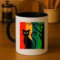 Retro Halloween Cat Coffee Mug thumb 4