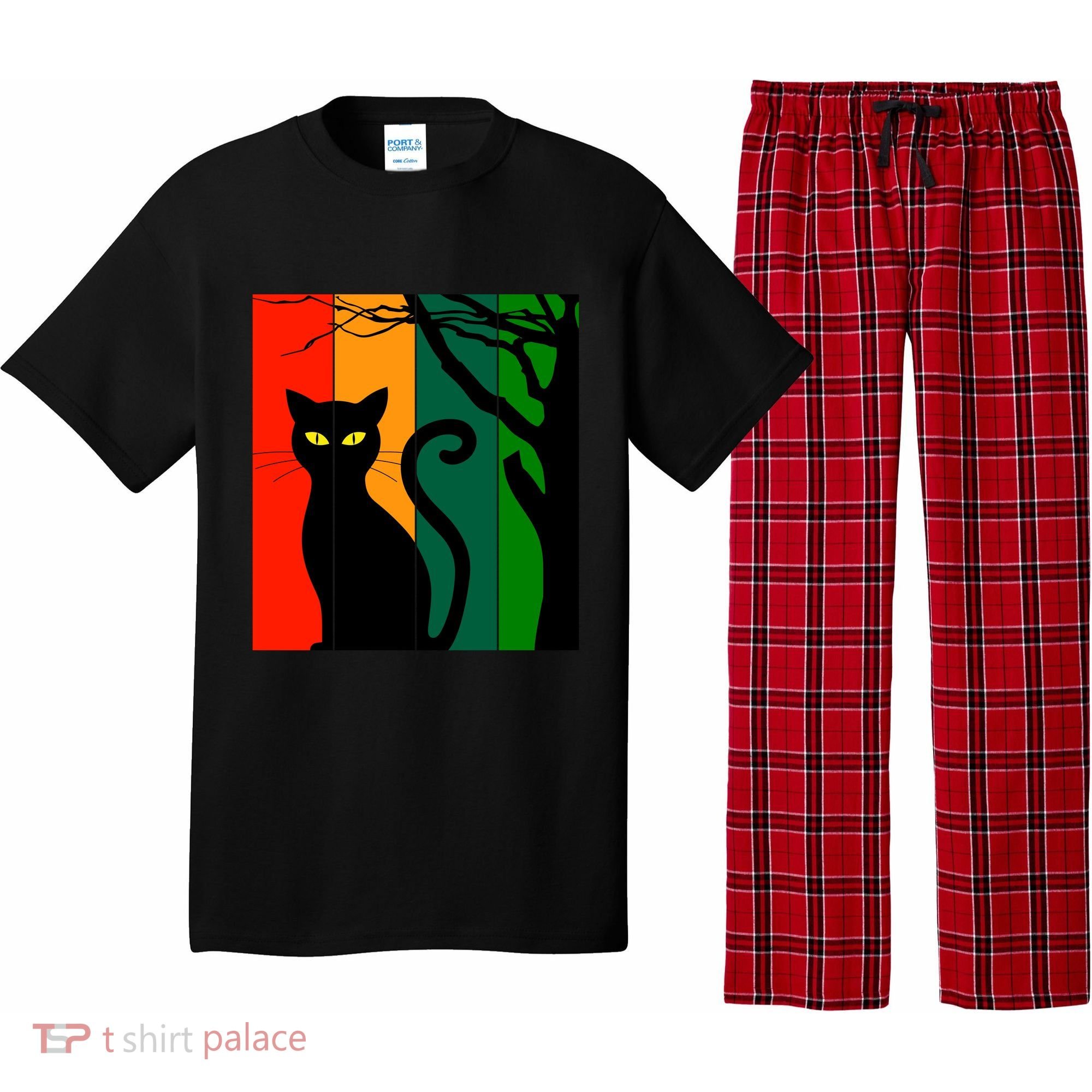 Retro Halloween Cat Pajama Set