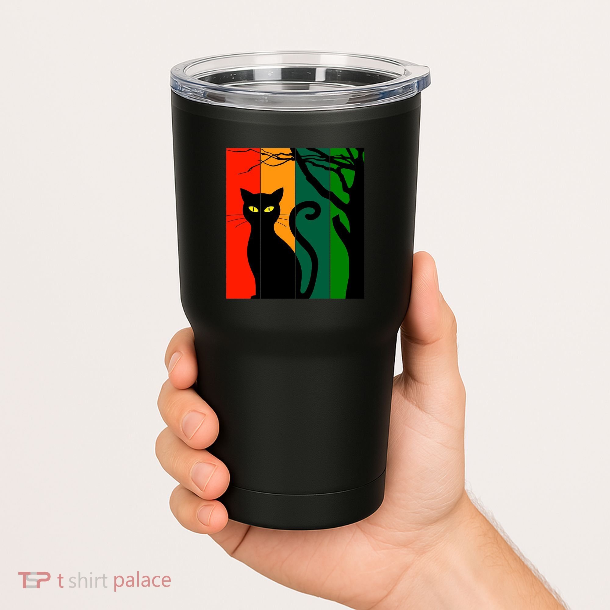 Retro Halloween Cat Tumbler