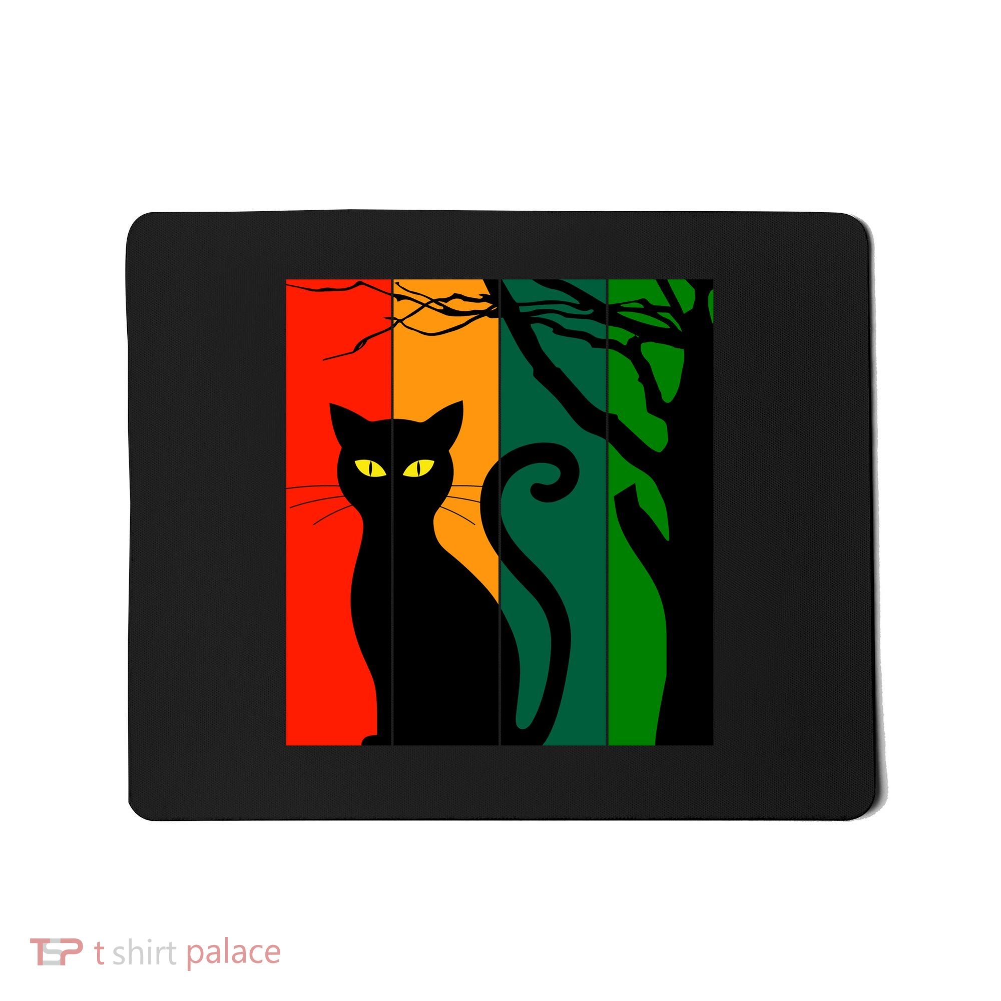 Retro Halloween Cat Mousepad