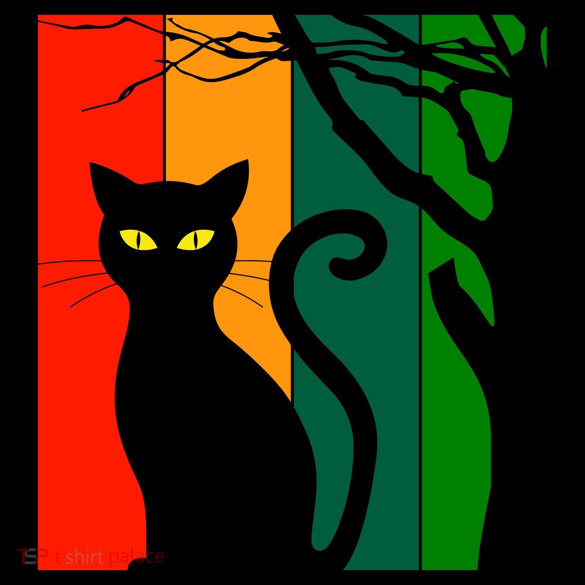Retro Halloween Cat Ornament