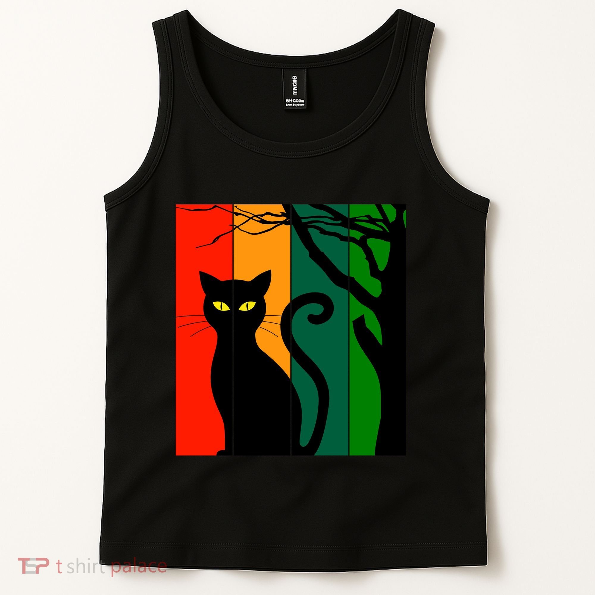Retro Halloween Cat Tank Top