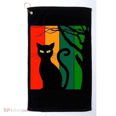 Retro Halloween Cat Golf Towel
